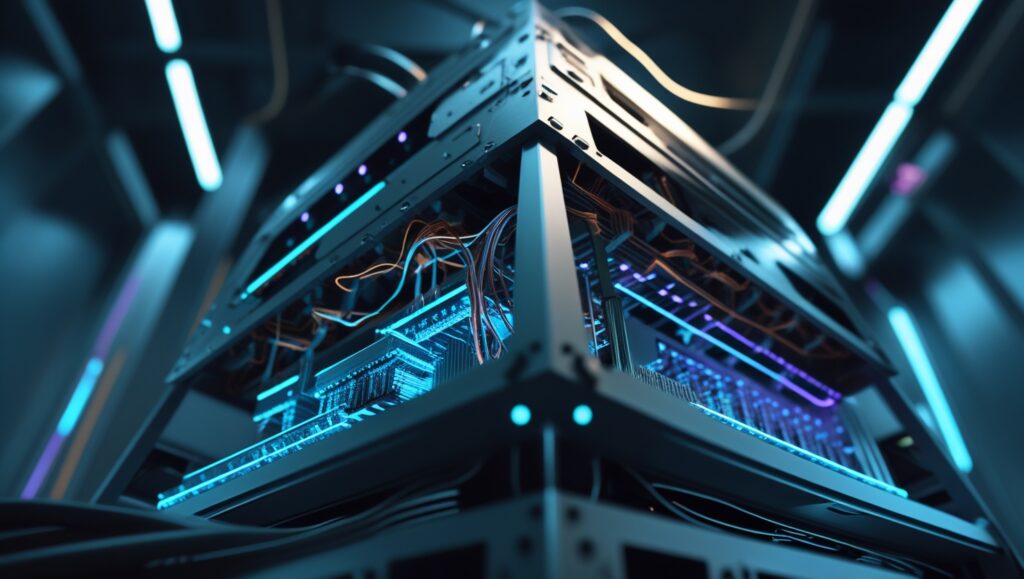 Ilustração de um computador quântico.
